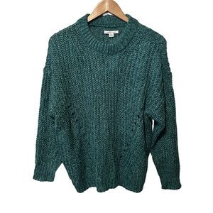 American Eagle Sweater NEW Dark Teal Nylon Acrylic Open Knit Pullover Boho S
